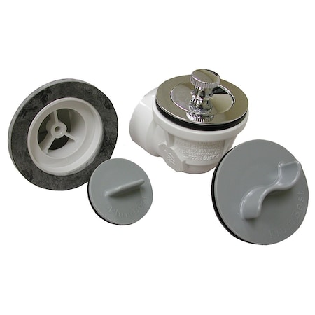 Jones Stephens Chrome Plated One-Hole Rough-In Bath Waste Kit with Friction Lift Drain and Test Kit, PVC B07072